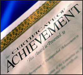 career development certificates reward document